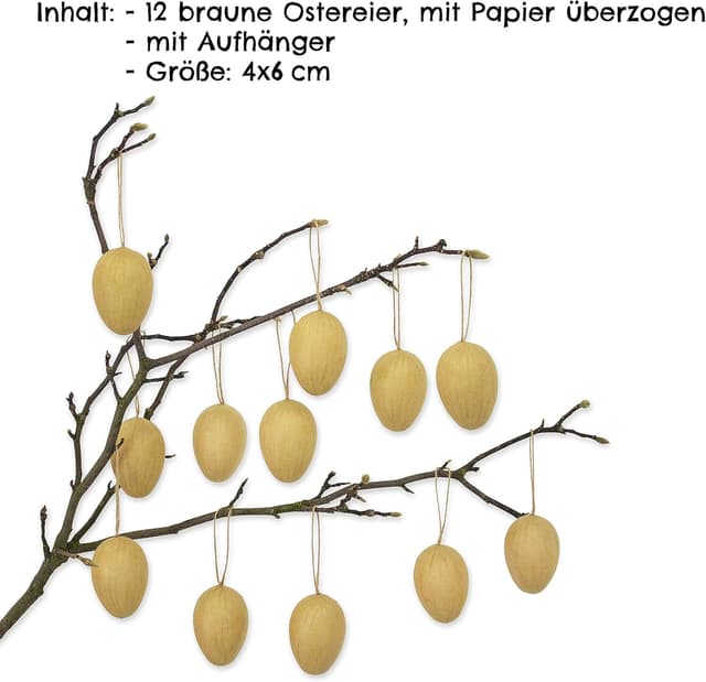 Thumbnail 5 de Papierdrachen 12 Holzanhänger Ostern 7x7cm inkl Band
