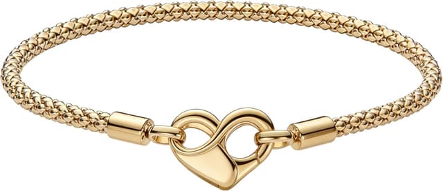 Detalle de Hevdlt Goldfarben Damenarmband aus 925er Sterlingsilber (Moments-kompatibel) – je nach Umfang von 17 bis 21 cm