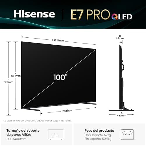 Detalle 2 de Hisense 100E7Q Pro Smart TV 100" 144 Hz para gaming