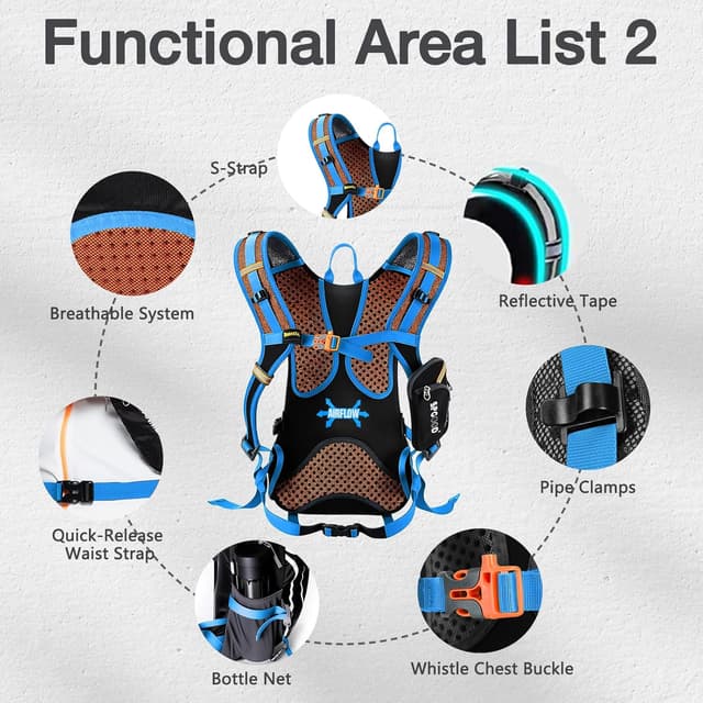 Thumbnail 2 de SPGOOD Sac à Dos Vélo 30L Bleu-Noir