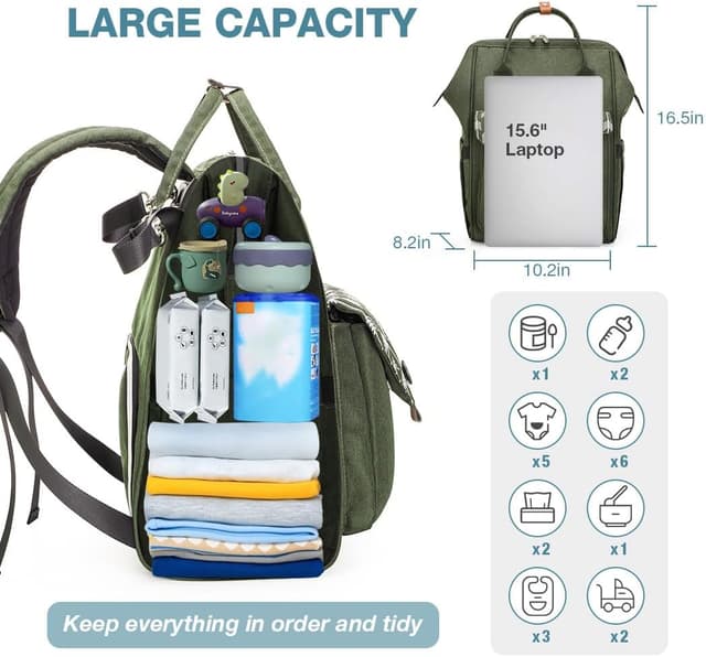 Detalle de Lekebaby Nappy Changing Bag Backpack with Mat