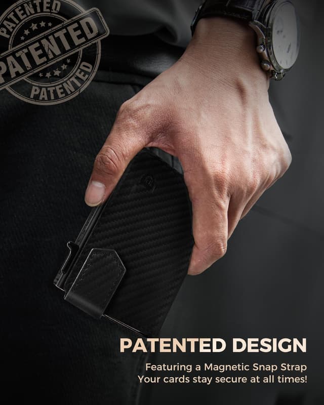 Detalle de LORZOR Magnetic Closure Card Holder with XXL Coin Pocket – Slim Genuine Leather RFID Wallet (10 cards)