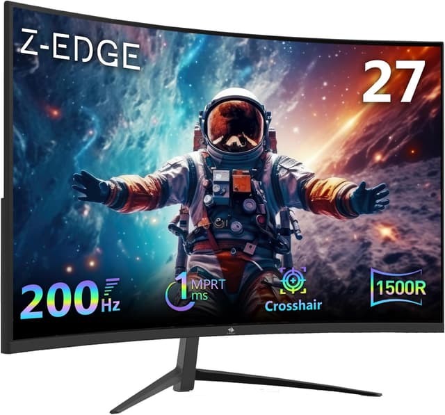 Detalle de Z-Edge 27 Inch Curved Gaming Monitor (200Hz, 1ms MPRT, FreeSync, HDMI & DisplayPort)