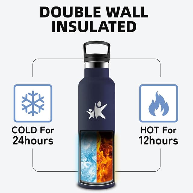 Detalle de Grsta Borraccia Termica da 750 ml in acciaio 18/8 con cannuccia e tappo anti-perdite