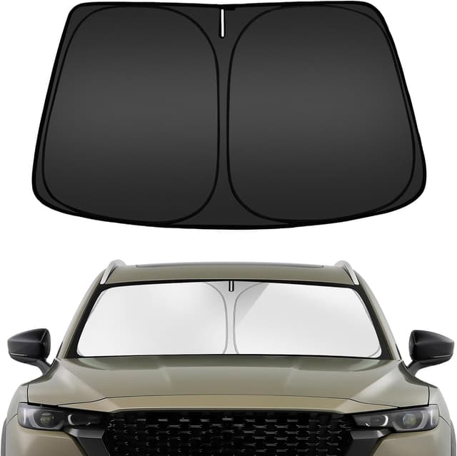 Detalle de ARISMOTOR Windshield Sun Shade for Mazda CX-50 (2023-2026) — Custom Fit, Foldable UV Blocker