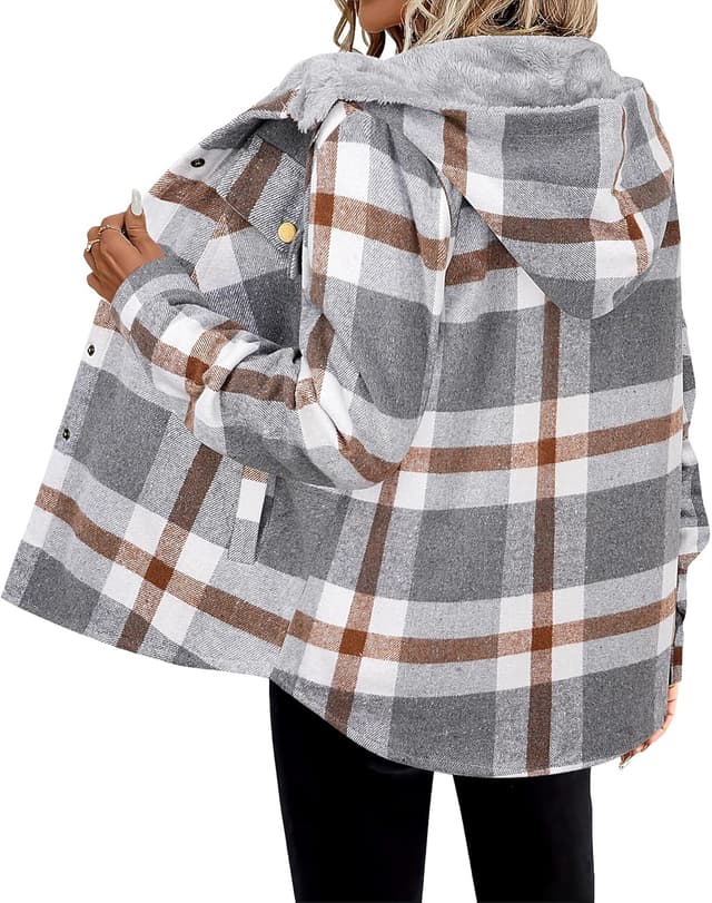 Detalle 2 de Zeagoo Plaid Shacket Jacket for Women