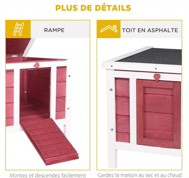 Thumbnail 4 de PawHut Clapier à Lapin 51 x 42 x 43 cm