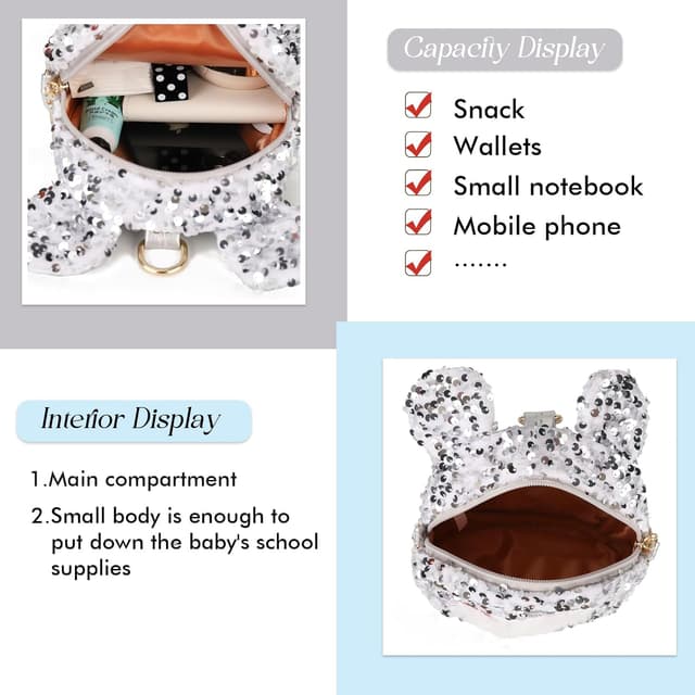 Detalle de Gladdon Mini Backpack Purse for Teen Girls – Kawaii Glitter Unicorn Crossbody Bag