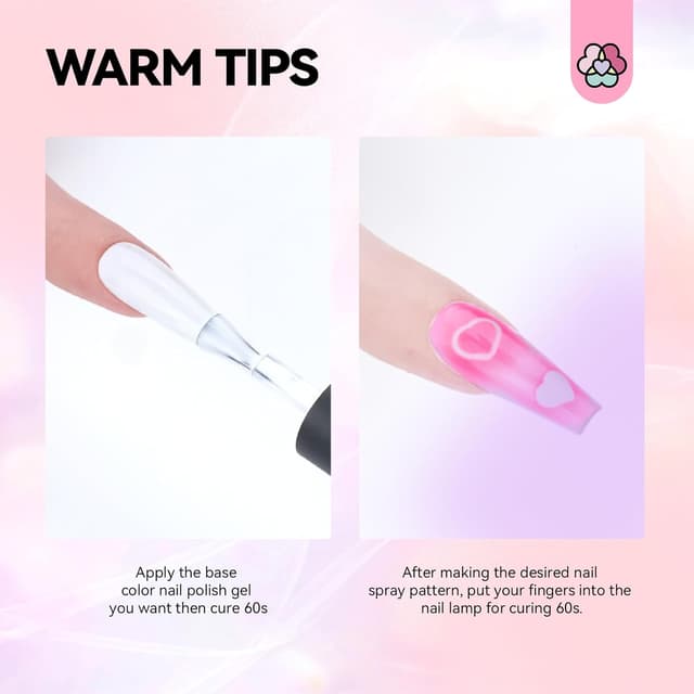 Detalle de SAVILAND Airbrush Gel Nail Polish (HEMA-free, 24 Colors) for Dilution-Free Gradients & Layered Nail Art