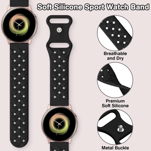 Detalle de Unbeinst 20mm Soft Silicone Replacement Band for Samsung Galaxy Watch (40/44/45mm compatible)