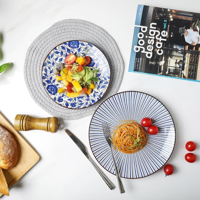 Detalle de KitchenTour Large Ceramic Dinner Plates 10" set 🍽