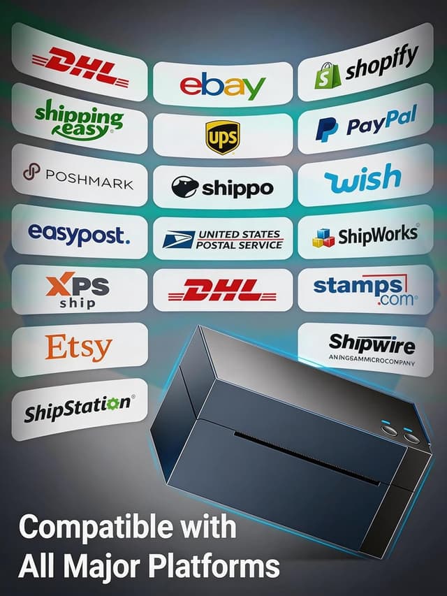 Detalle 2 de Phomemo WiFi Shipping Label Printer 4x6 (344WF) 300DPI thermal label maker