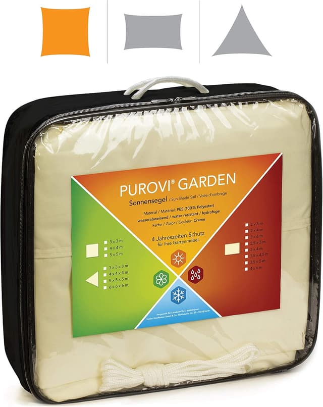 Thumbnail 6 de Purovi tenda da sole quadrata impermeabile 3 x 3 m con occhielli