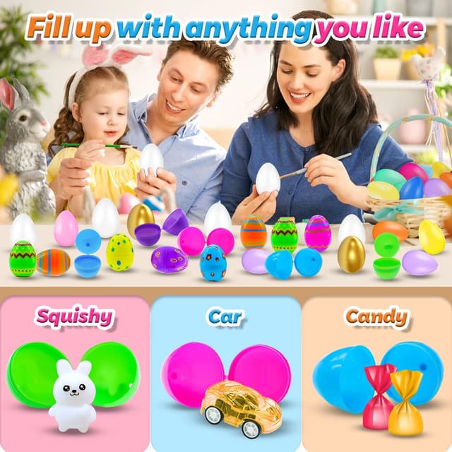 Thumbnail 2 de RALLYPANDA 500Pcs Empty Plastic Easter Eggs