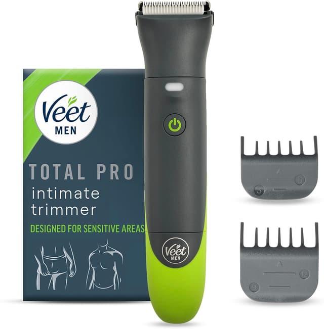 Detalle de Veet Total Pro Precision Intimate Trimmer for Men – cordless, waterproof wet & dry grooming