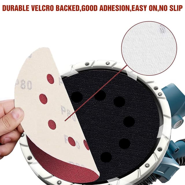 Detalle de KONGMING 25 Pcs 225mm Sanding Discs Grit 40 (9 inch) Hook and Loop for Drywall Sander