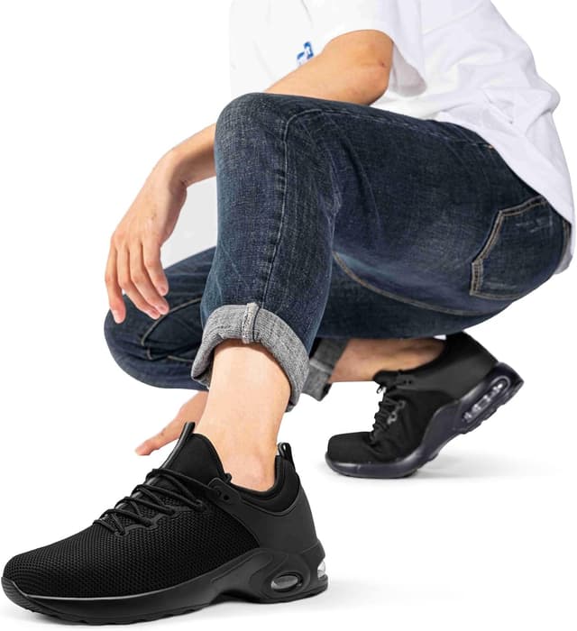 Detalle 2 de LARNMERN Arbeitsschuhe Herren Sicherheitsschuhe wasserdicht als Slip-on mit Stahlkappe