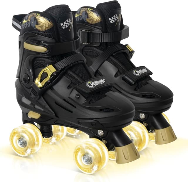 Detalle de Nattork Adjustable Roller Skates for Kids (Ages 4–16) with ABEC-7 Bearings and Rear Brake