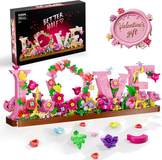 Imagen de Herz-Deko Blumen Bauspielzeug Set 791-teilig en OfertitasTOP