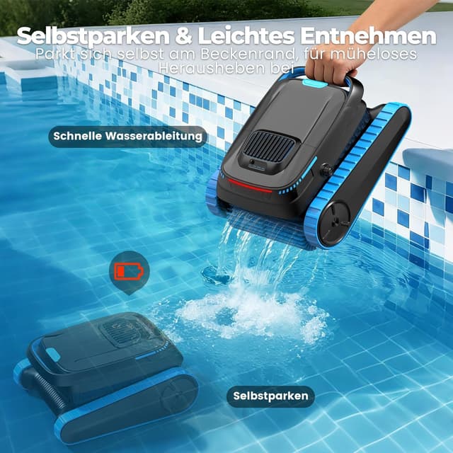 Thumbnail 6 de BOTLUXE PC20 Poolroboter (2026 Upgrade) mit App-Steuerung, Boden-, Wand- & Wasserlinienreinigung für Pools bis 170 m²