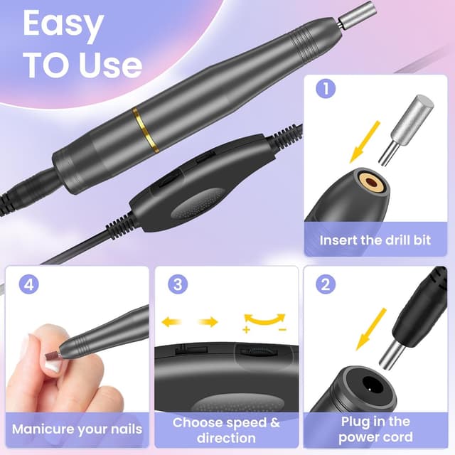 Thumbnail 4 de Nagelfräser Elektrische Nagelfeile Maniküre Set 20000 u/min