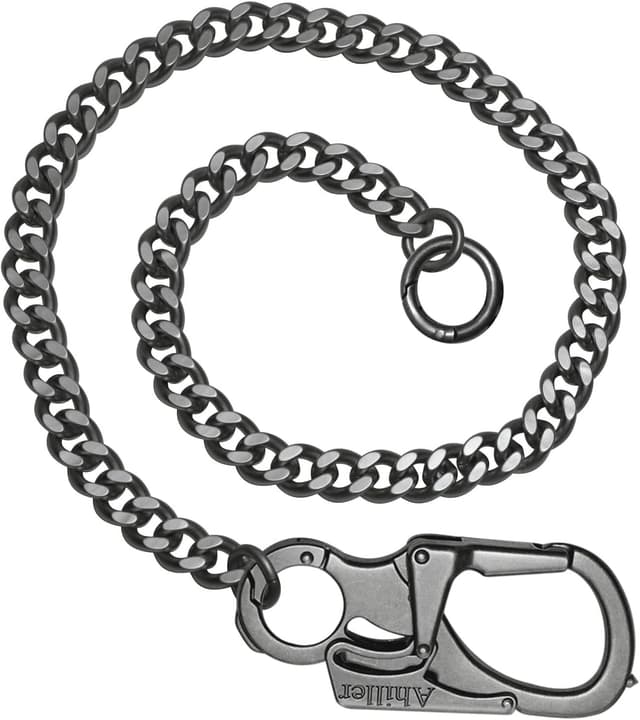 Detalle de Ahiller Geldbörsenkette mit Verschluss – Biker-Jeanskette & Schlüsselkette mit Doppelschloss-Design