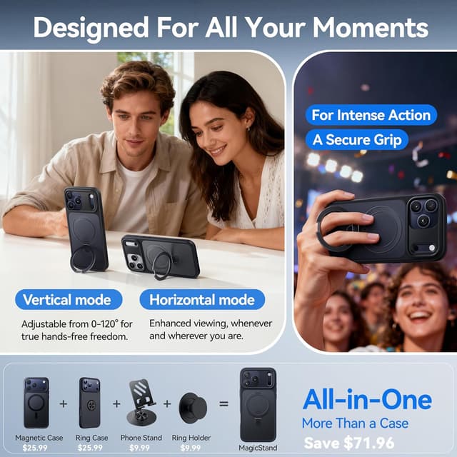 Thumbnail 2 de CASEKOO Ultra-Magnetic Stand for iPhone 17 Pro Max 6.9"