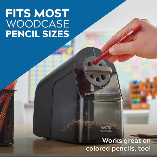 Detalle 2 de X-ACTO School Pro Electric Pencil Sharpener with 6 Sizes ✏