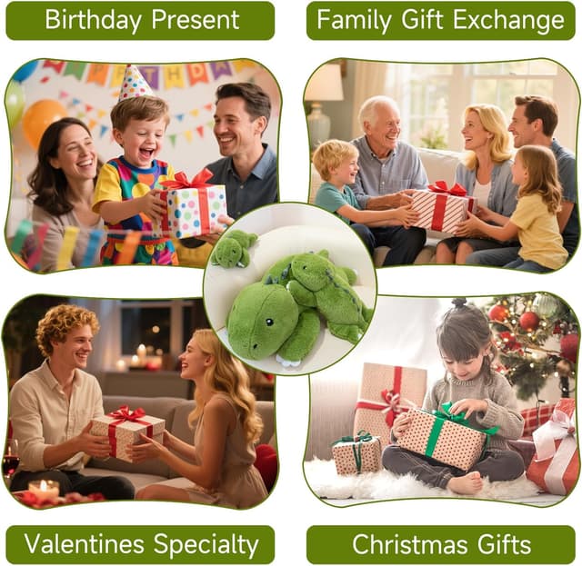 Detalle 2 de SQEQE Gewichteter Dinosaurier-Kuscheltier 60 cm – weiches Plüschkissen mit Druck