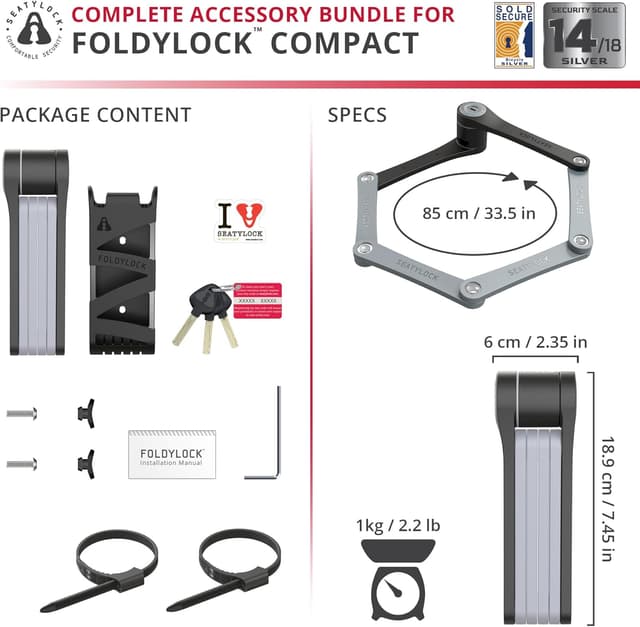 Thumbnail 5 de Seatylock FoldyLock Compact folding bike lock