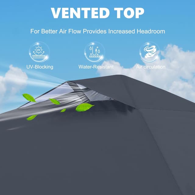 Detalle de MASTERCANOPY Durable EZ Pop-up Gazebo Tent with 1 Sidewall (3x3M, Dark Grey)