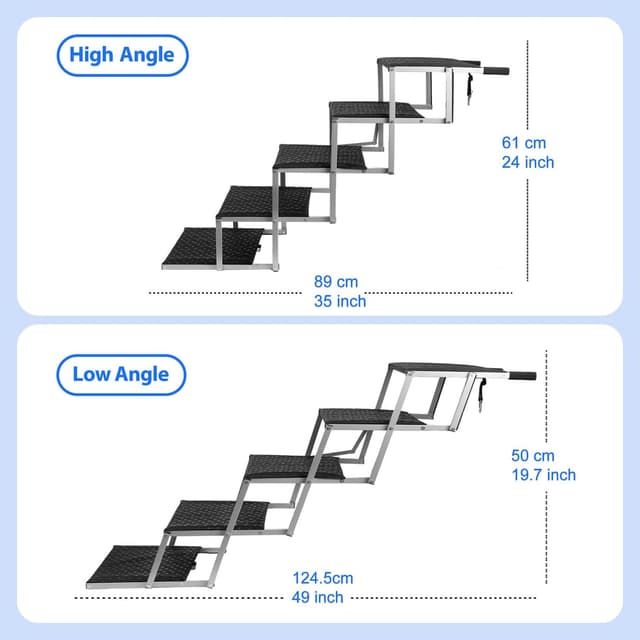 Detalle de Niubya Foldable Dog Steps & Pet Stairs (5 Steps) for Cars, SUVs, Trucks