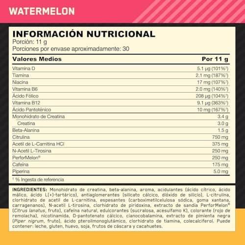 Thumbnail 6 de Optimum Nutrition Gold Standard Pre-Entreno en Polvo (Sandía) 330 g, 30 servicios