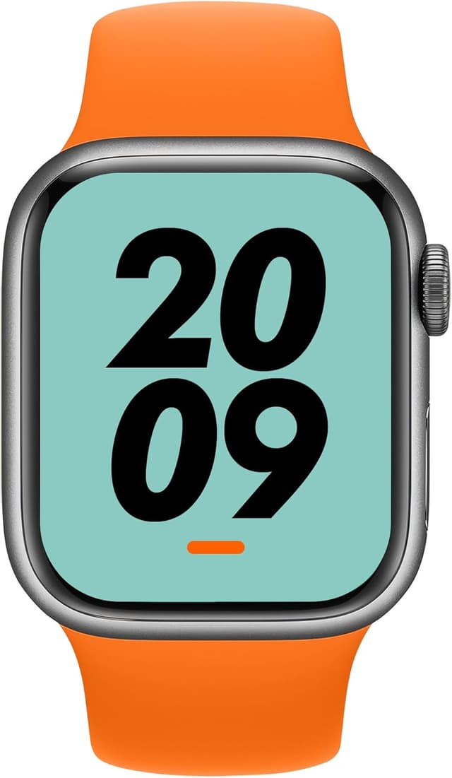 Detalle de DONEGANI C1A Sport Silicone Apple Watch Strap (Ultra 2 / Series 10–3) – Orange