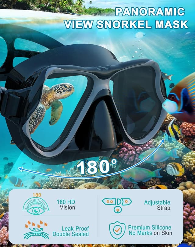 Thumbnail 1 de Greatever Dry Snorkel Set Panoramic Mask
