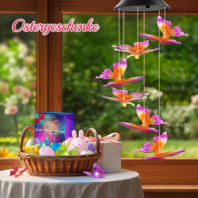 Detalle 2 de Osterdeko Solar Windspiel Schmetterling