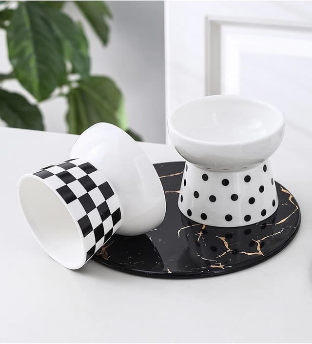 Thumbnail 5 de Ceramic Cat Bowl elevated anti-whisker design 🐱