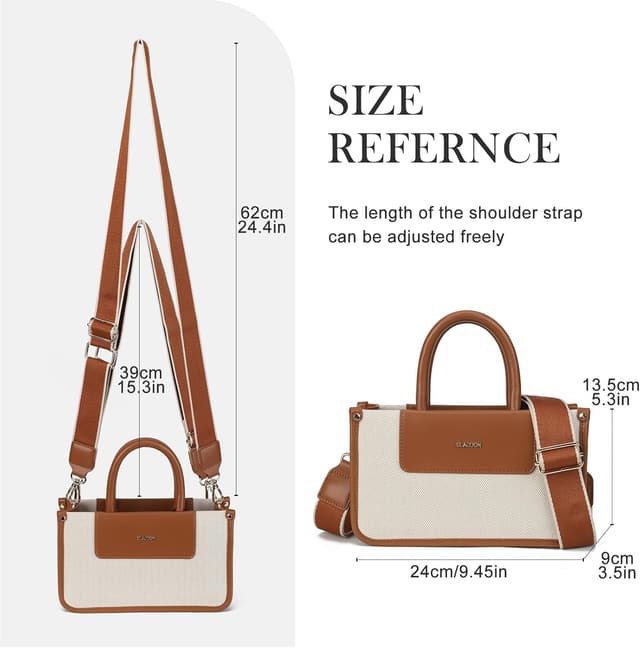 Detalle de Gladdon Handtashen Tote Bag: kleine Shopper-Umhängetasche mit verstellbarem, abnehmbarem Riemen