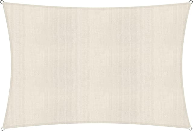 Detalle de Lumaland voile d’ombrage rectangulaire 2 x 3 m ivoire en HDPE avec drisses de fixation
