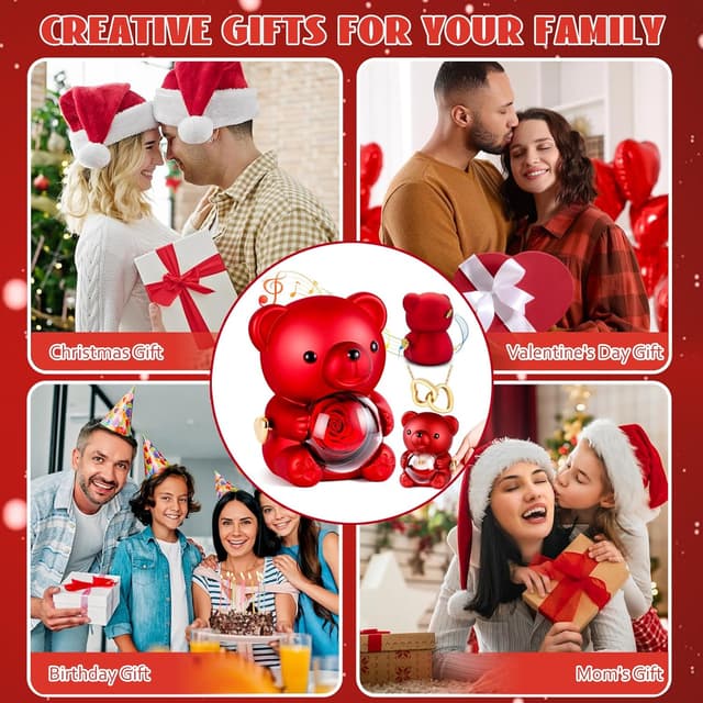 Thumbnail 4 de goldmiky Ours Rose Éternelle Coffret cadeau 🌹