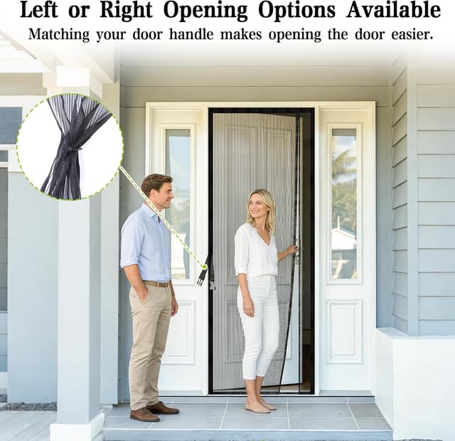 Detalle 2 de PJExim Magnetic Fly Screen Door (Heavy Duty, No-Drill) for Patio Doors