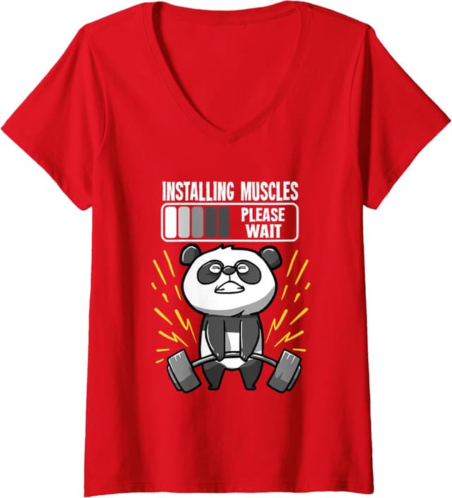 Detalle 2 de T-shirt fitness col V panda muscles