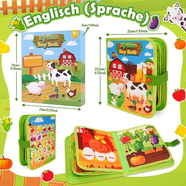 Thumbnail 6 de Montessori busy farm book for toddlers