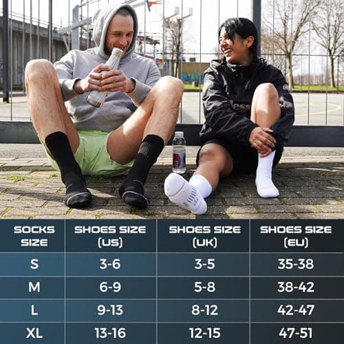 Detalle de Rahhint Coolmax Compresión Calcetines Running Hombre con soporte de arco y efecto anti-ampollas (3 pares, tallas 35-51)