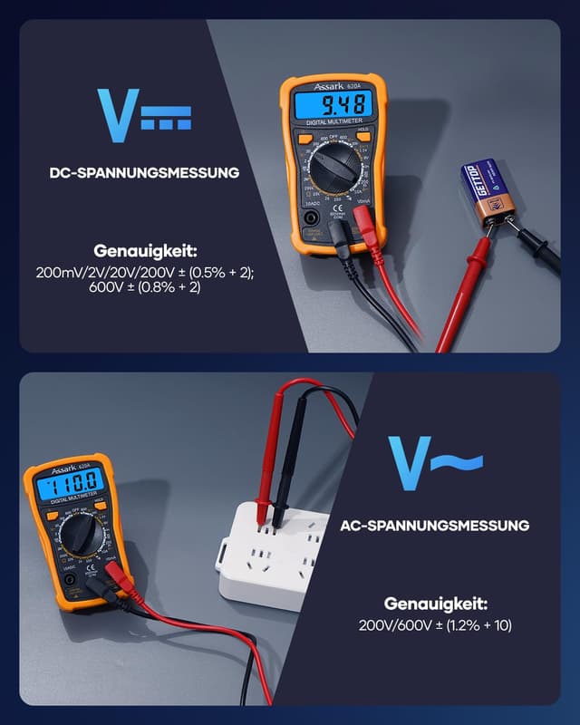 Thumbnail 4 de Assark Digital Multimeter Voltmeter 1 Gerät