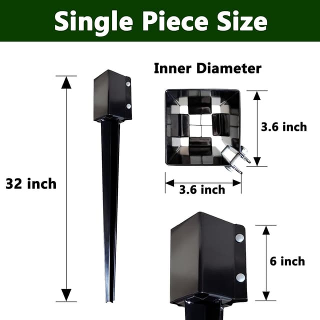 Detalle 2 de ARIFARO Fence Post Anchor Holders 81 cm