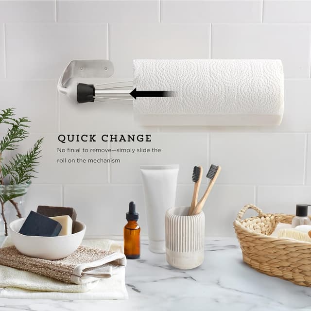 Thumbnail 6 de Kamenstein Perfect Tear Wall Mount Paper Towel Holder (14-Inch), Brushed Silver Metal Finish