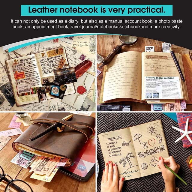 Detalle 1 de RILIHO Leather Journal Notebook 260 pages