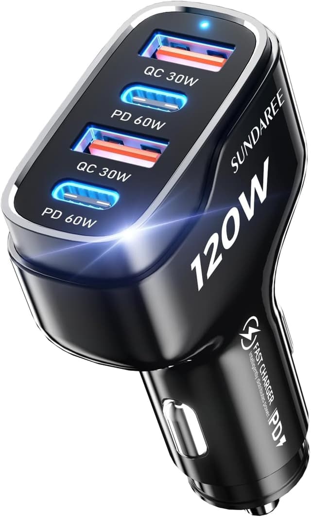 Detalle de SUNDAREE Caricatore Auto 120W 4 Porte