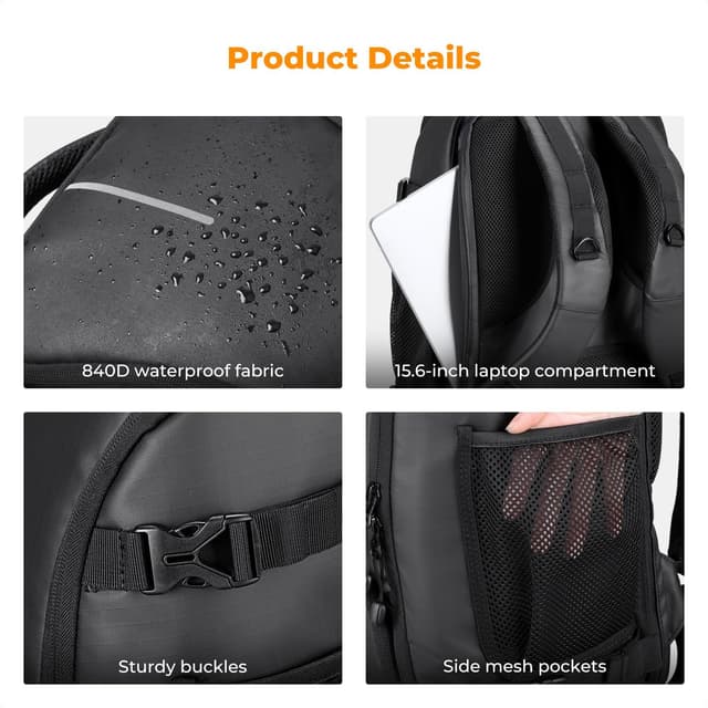 Detalle 2 de K&F Concept Camera Backpack (Large Capacity, 25L) with Raincover